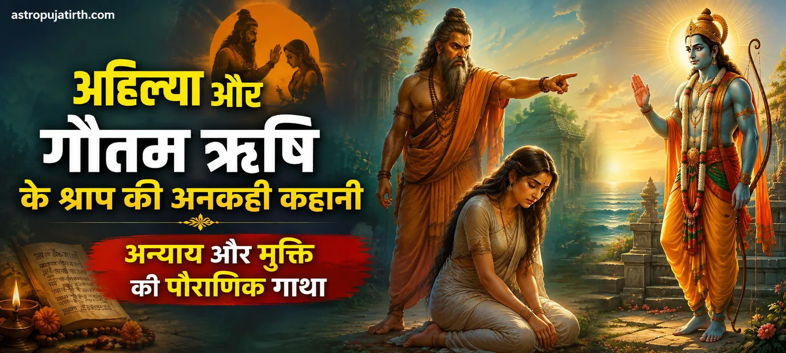 अहिल्या और गौतम ऋषि के श्राप की अनकही कहानी — अन्याय और मुक्ति की पौराणिक गाथा