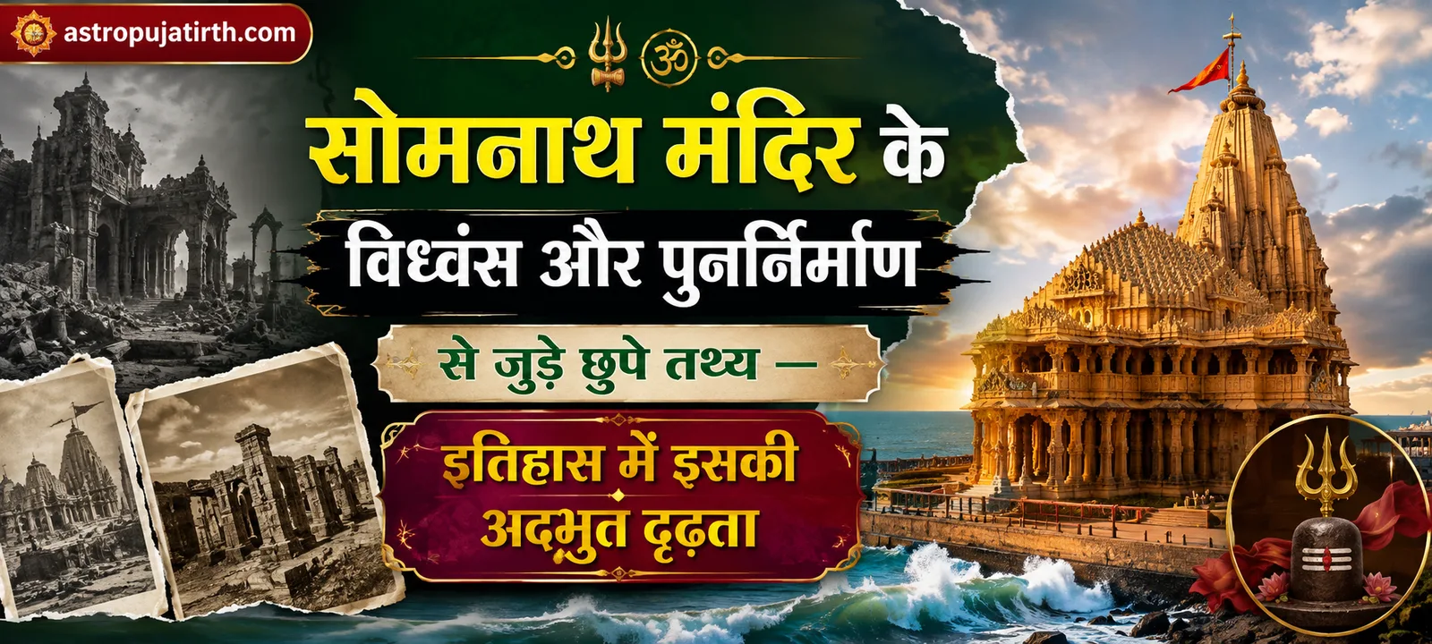 सोमनाथ मंदिर के विध्वंस और पुनर्निर्माण से जुड़े छुपे तथ्य — इतिहास में इसकी अद्भुत दृढ़ता