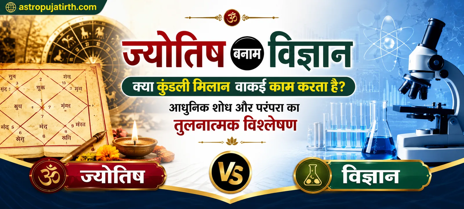 ज्योतिष बनाम विज्ञान: क्या कुंडली मिलान वाकई काम करता है? — आधुनिक शोध और परंपरा का तुलनात्मक विश्लेषण