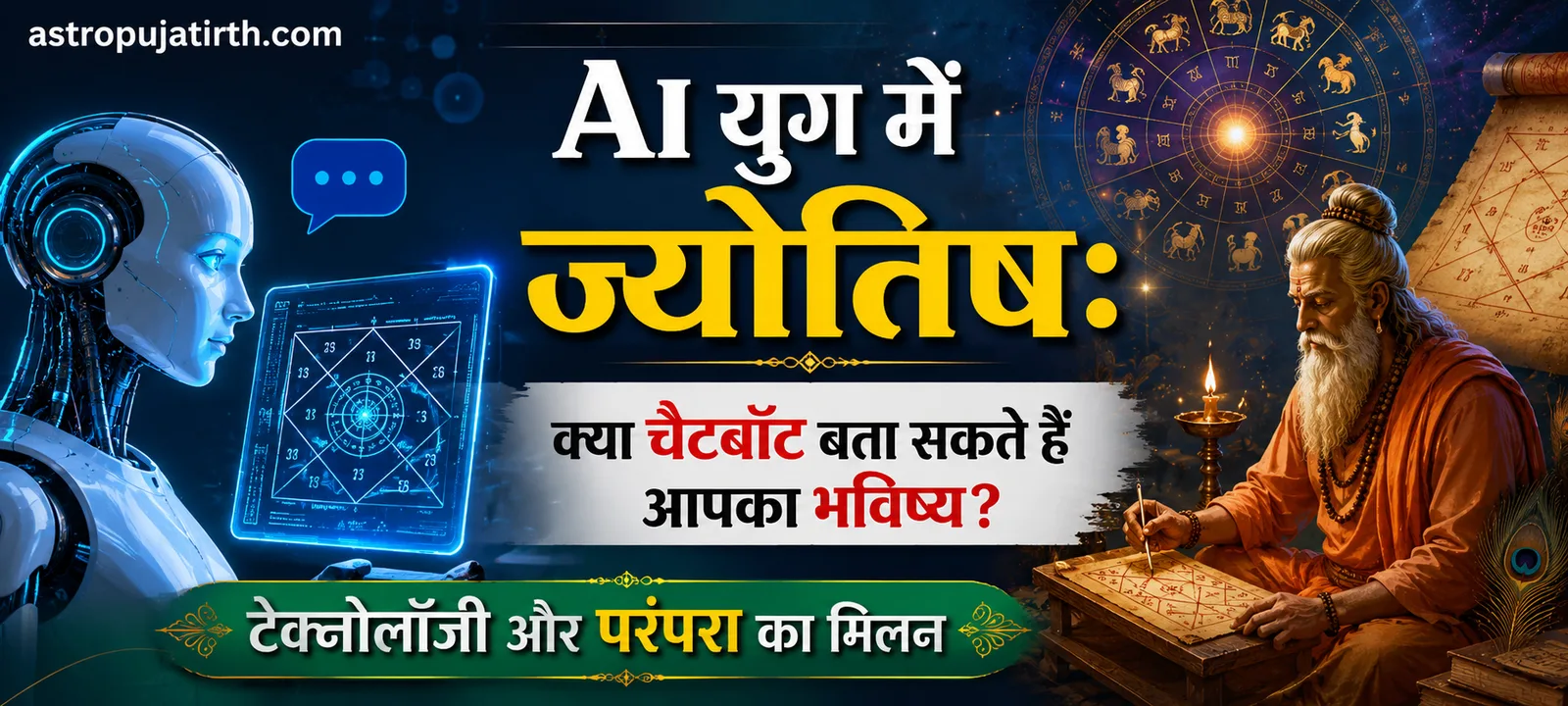 AI युग में ज्योतिष: क्या चैटबॉट बता सकते हैं आपका भविष्य? — टेक्नोलॉजी और परंपरा का मिलन