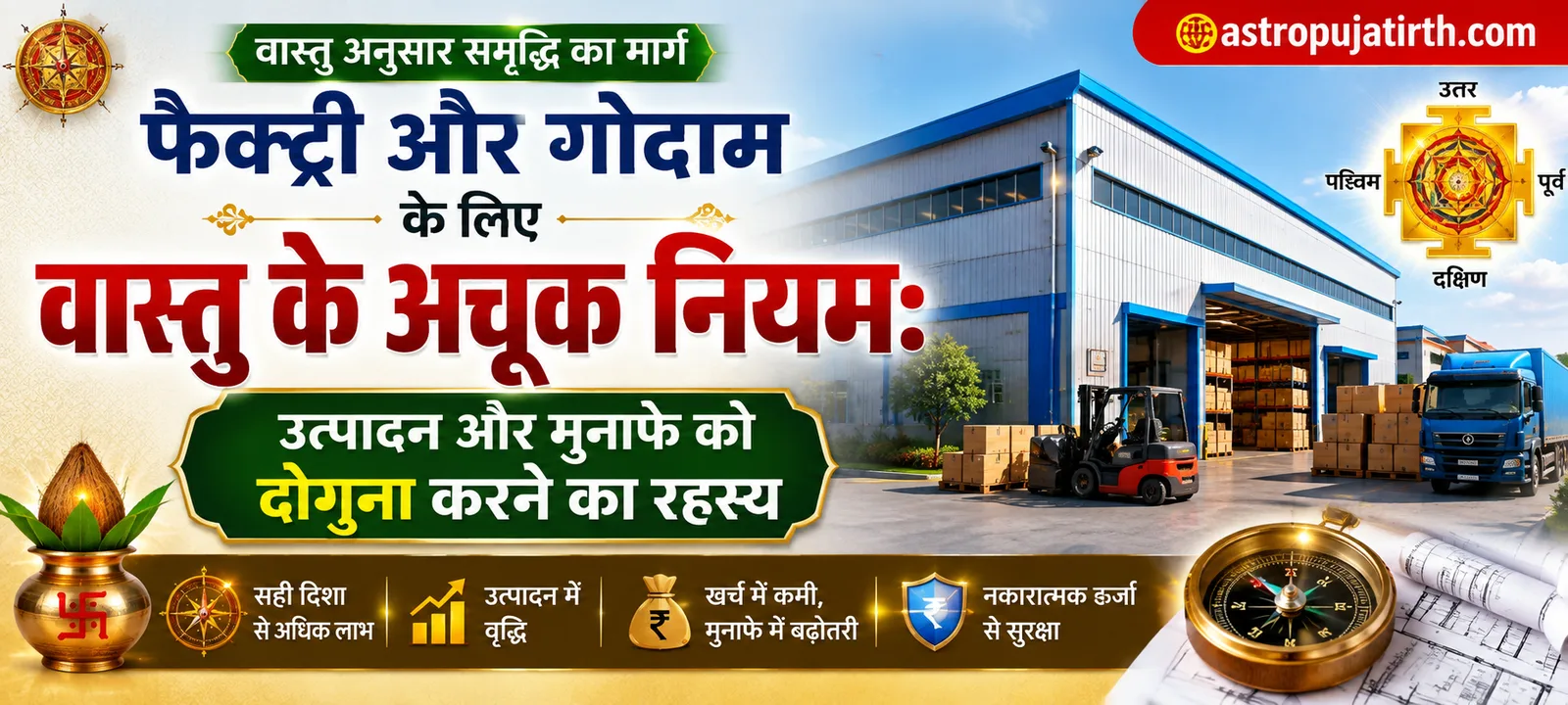 फैक्ट्री और गोदाम के लिए वास्तु के अचूक नियम: उत्पादन और मुनाफे को दोगुना करने का रहस्य