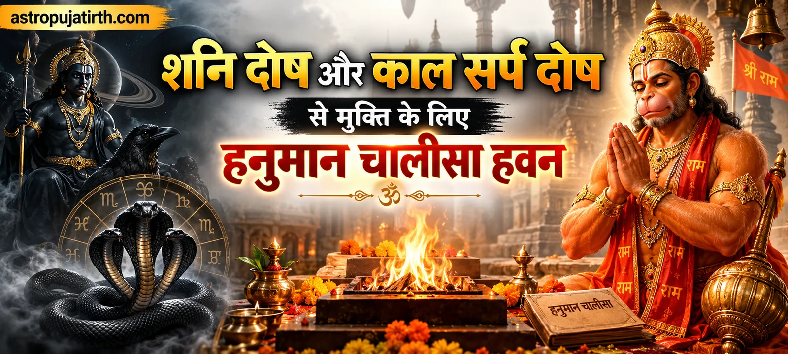 शनि दोष और काल सर्प दोष से मुक्ति के लिए हनुमान चालीसा हवन