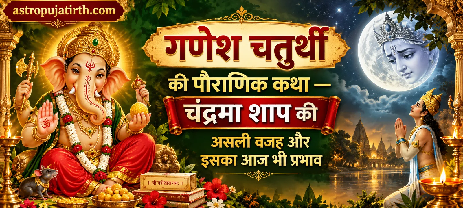गणेश चतुर्थी की पौराणिक कथा — चंद्रमा शाप की असली वजह और इसका आज भी प्रभाव