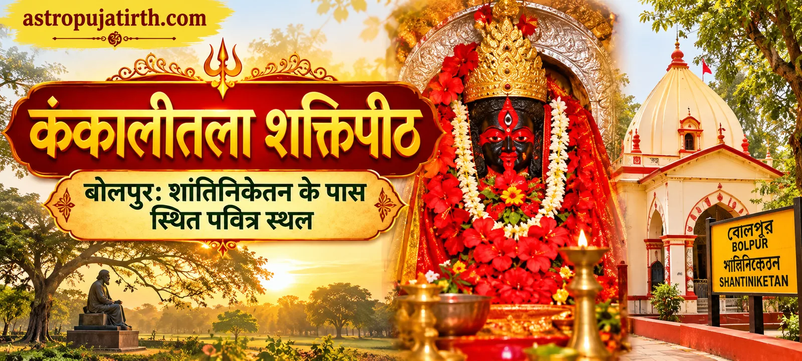 कंकालीतला शक्तिपीठ, बोलपुर: शांतिनिकेतन के पास स्थित पवित्र स्थल