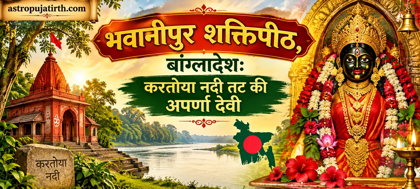 भवानीपुर शक्तिपीठ, बांग्लादेश: करतोया नदी तट की अपर्णा देवी