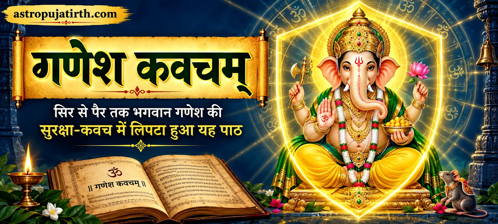 गणेश कवचम्: सिर से पैर तक भगवान गणेश की सुरक्षा-कवच में लिपटा हुआ यह पाठ