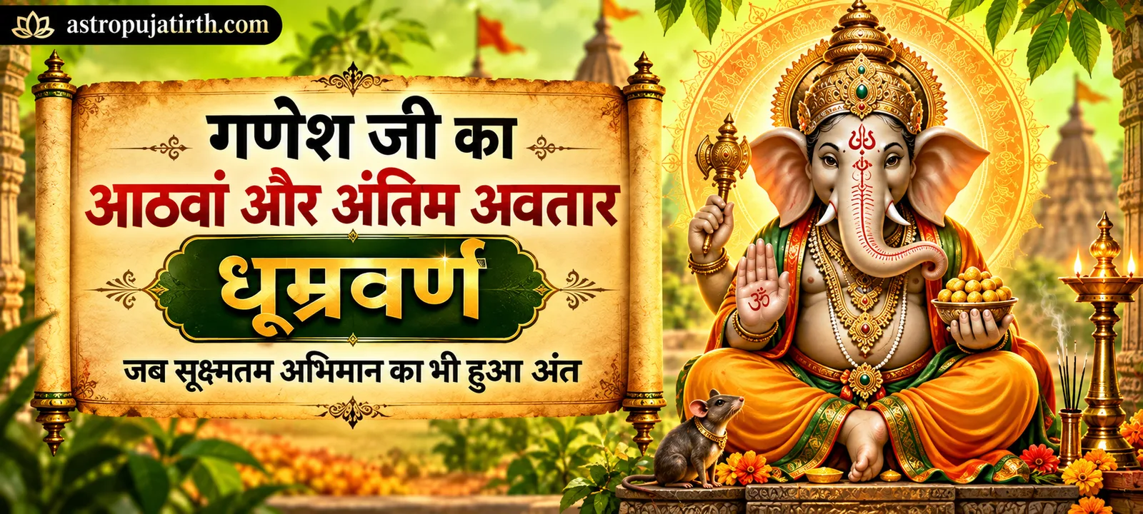 गणेश जी का आठवां और अंतिम अवतार धूम्रवर्ण: जब सूक्ष्मतम अभिमान का भी हुआ अंत
