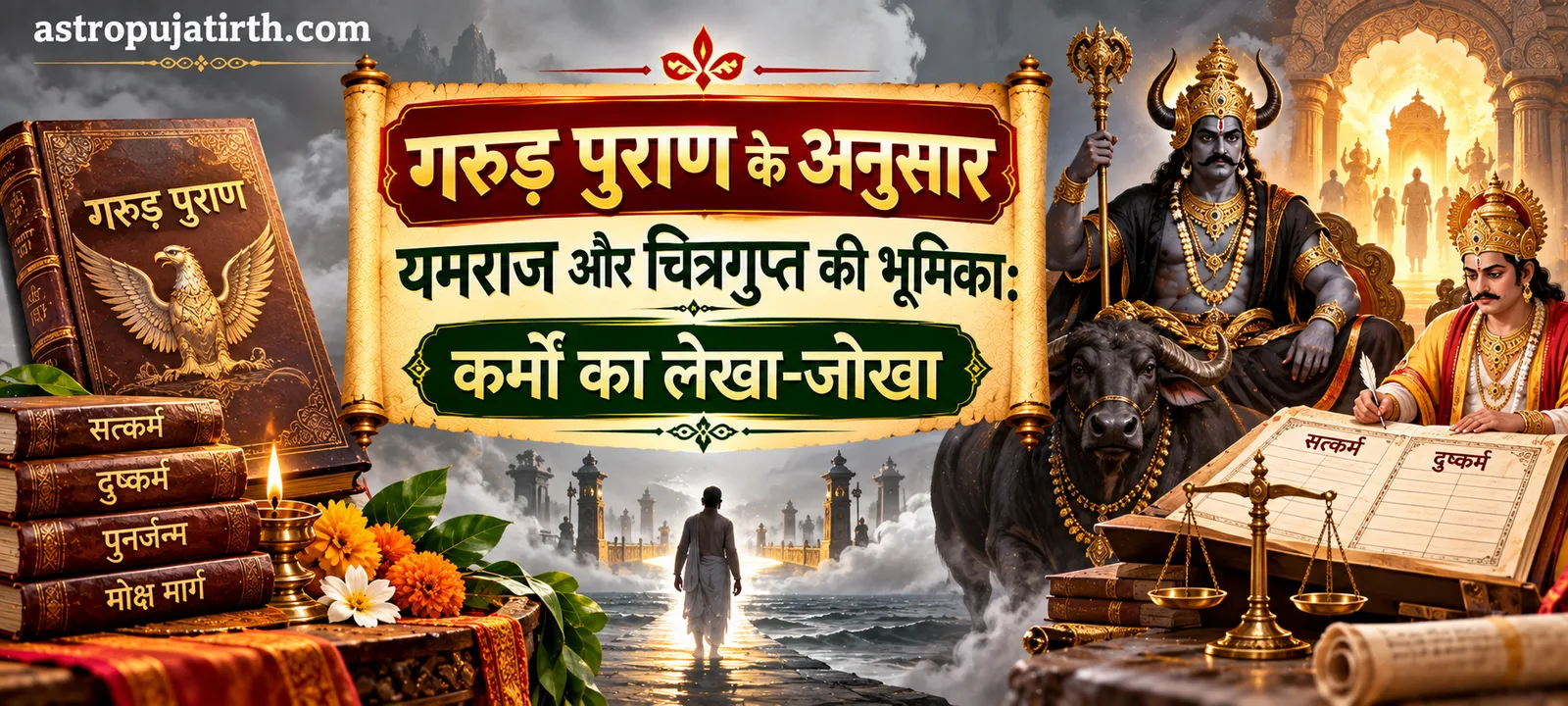 गरुड़ पुराण के अनुसार यमराज और चित्रगुप्त की भूमिका: कर्मों का लेखा-जोखा