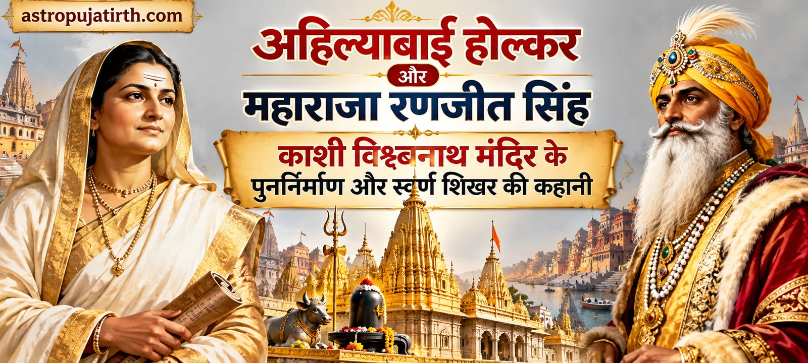 अहिल्याबाई होल्कर और महाराजा रणजीत सिंह: काशी विश्वनाथ मंदिर के पुनर्निर्माण और स्वर्ण शिखर की कहानी