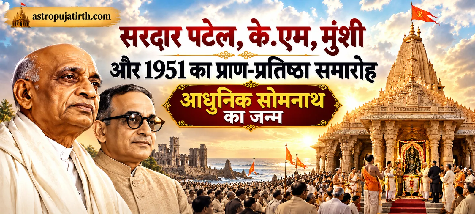 सरदार पटेल, के.एम. मुंशी और 1951 का प्राण-प्रतिष्ठा समारोह: आधुनिक सोमनाथ का जन्म
