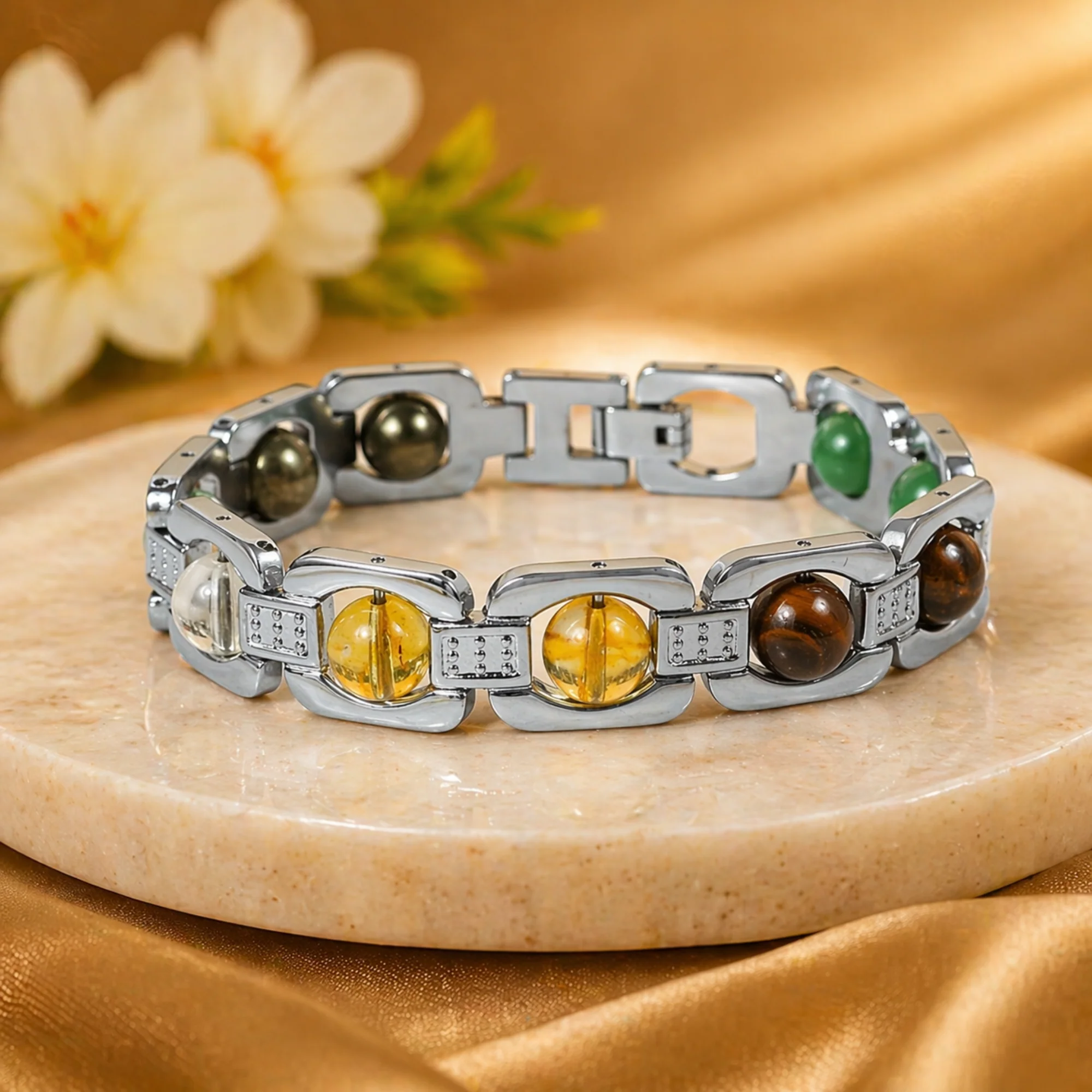 Silver Metal Dhan Yoga Bracelet