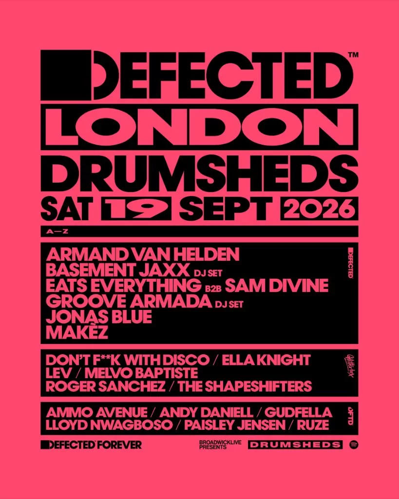 Defected returns to DRUMSHEDS across three rooms