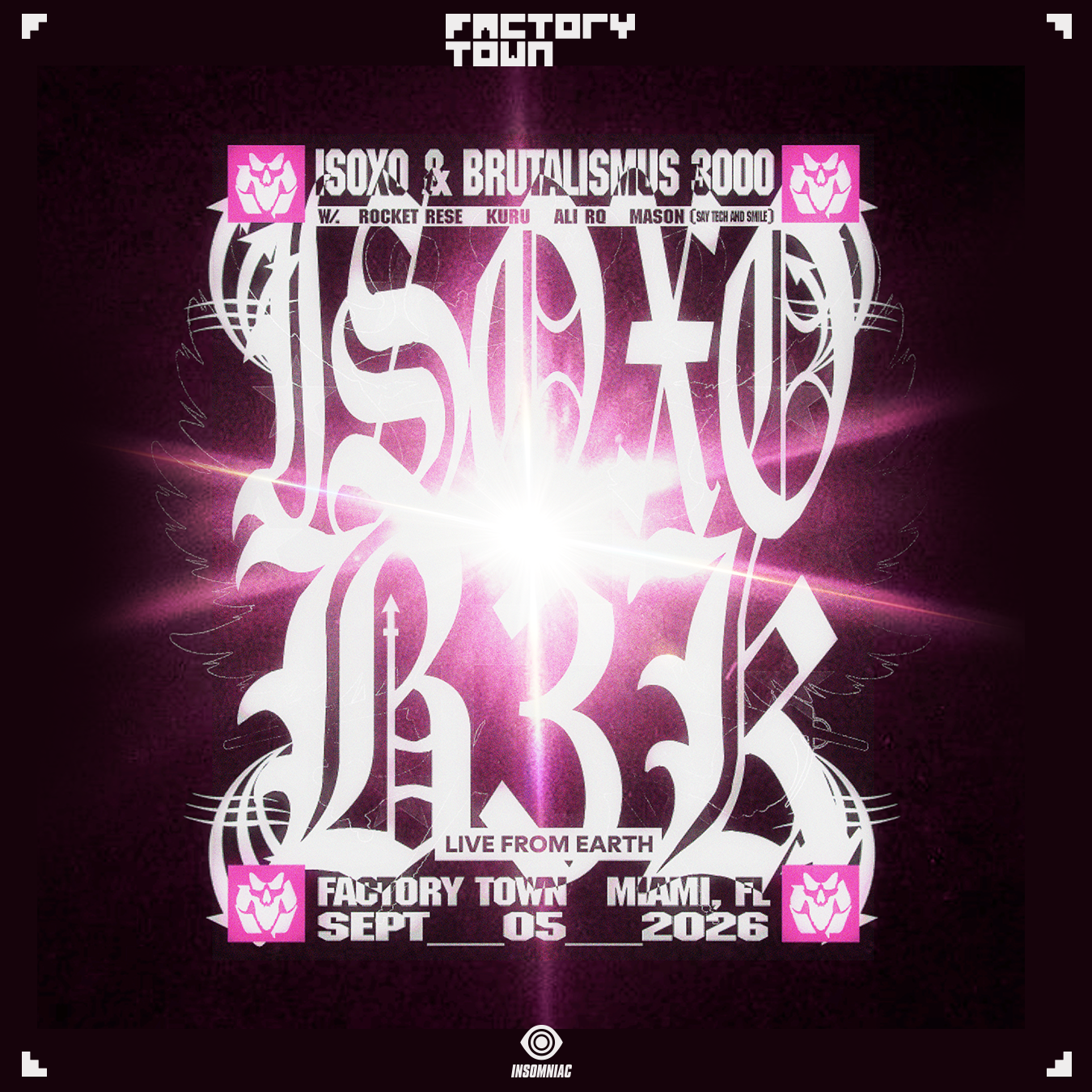 ISOxo and Brutalismus 3000 share a night at Factory Town