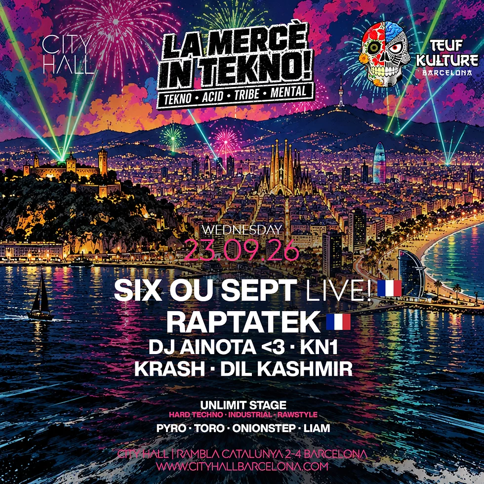 La Mercè in Tekno bringt Acid, Tribe und Mental auf zwei Floors im City Hall
