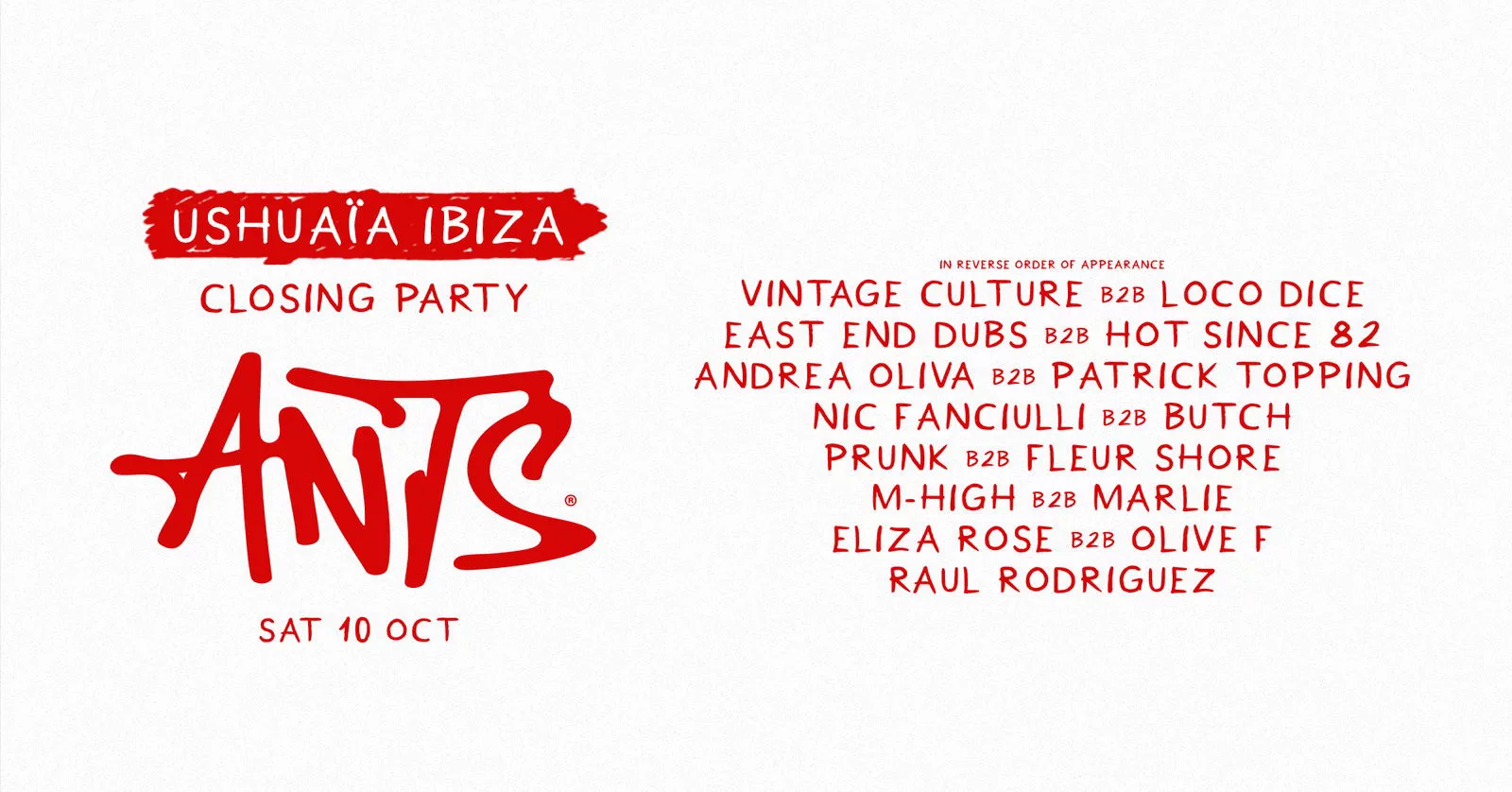 Ushuaïa Ibiza closes 2026 with a full day of B2Bs