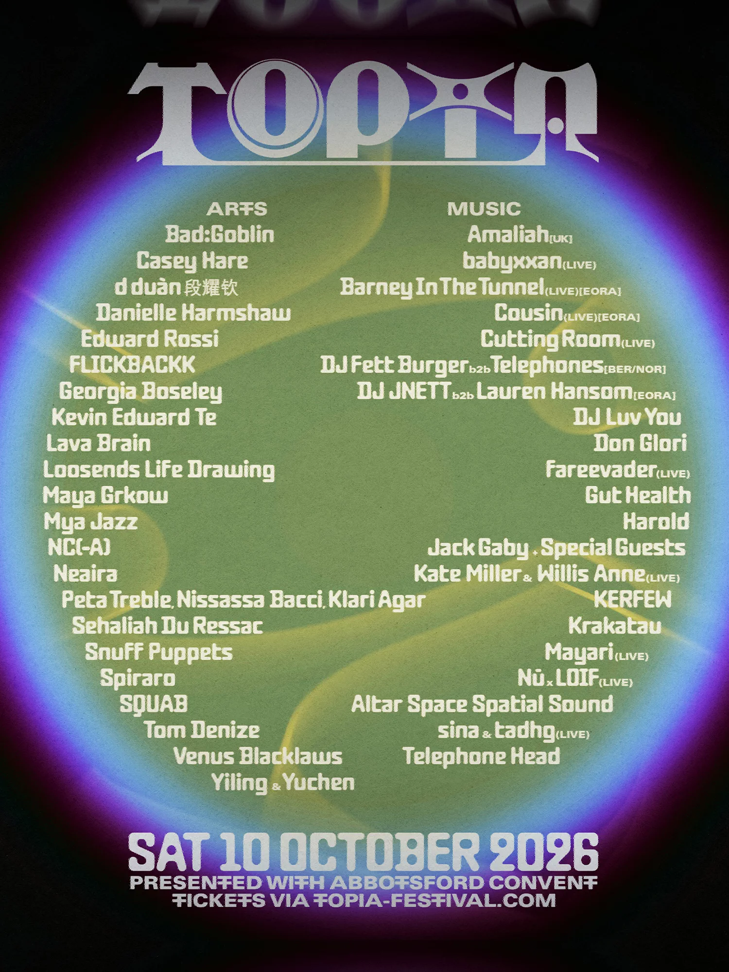 -TOPIA 2026 brings electronic music, live sets and visual art to Abbotsford Convent
