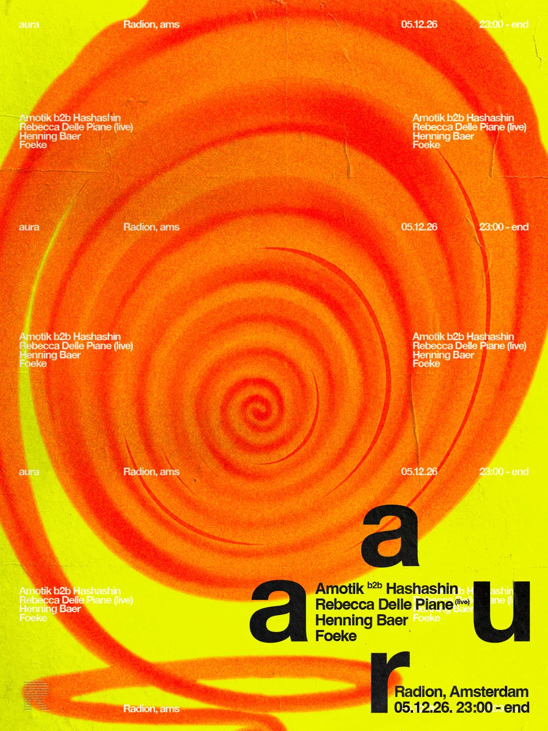 AURA at RADION: Amotik b2b Hashashin, Rebecca Delle Piane live & Henning Baer