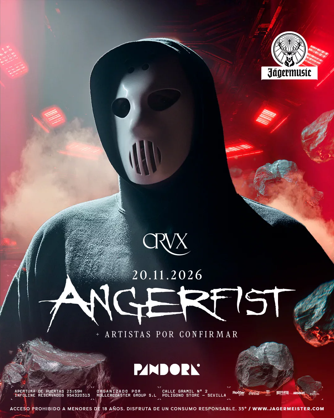 Angerfist debütiert bei CRVX im Pandora Sevilla