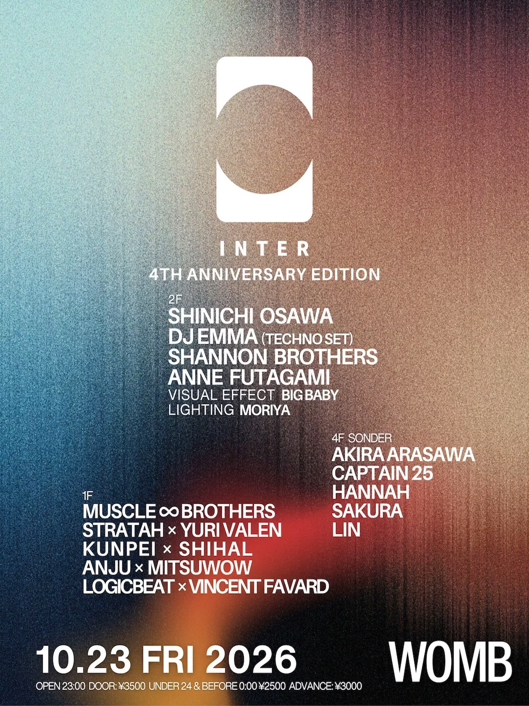 INTER 4th Anniversary – Shinichi Osawa & DJ EMMA
