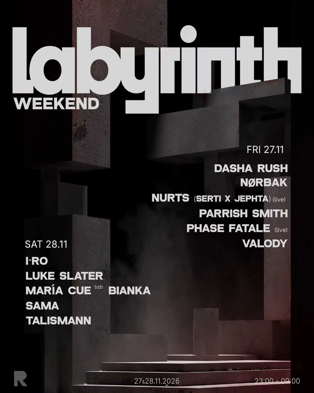 Labyrinth Weekend at RADION — opening night with Phase Fatale live