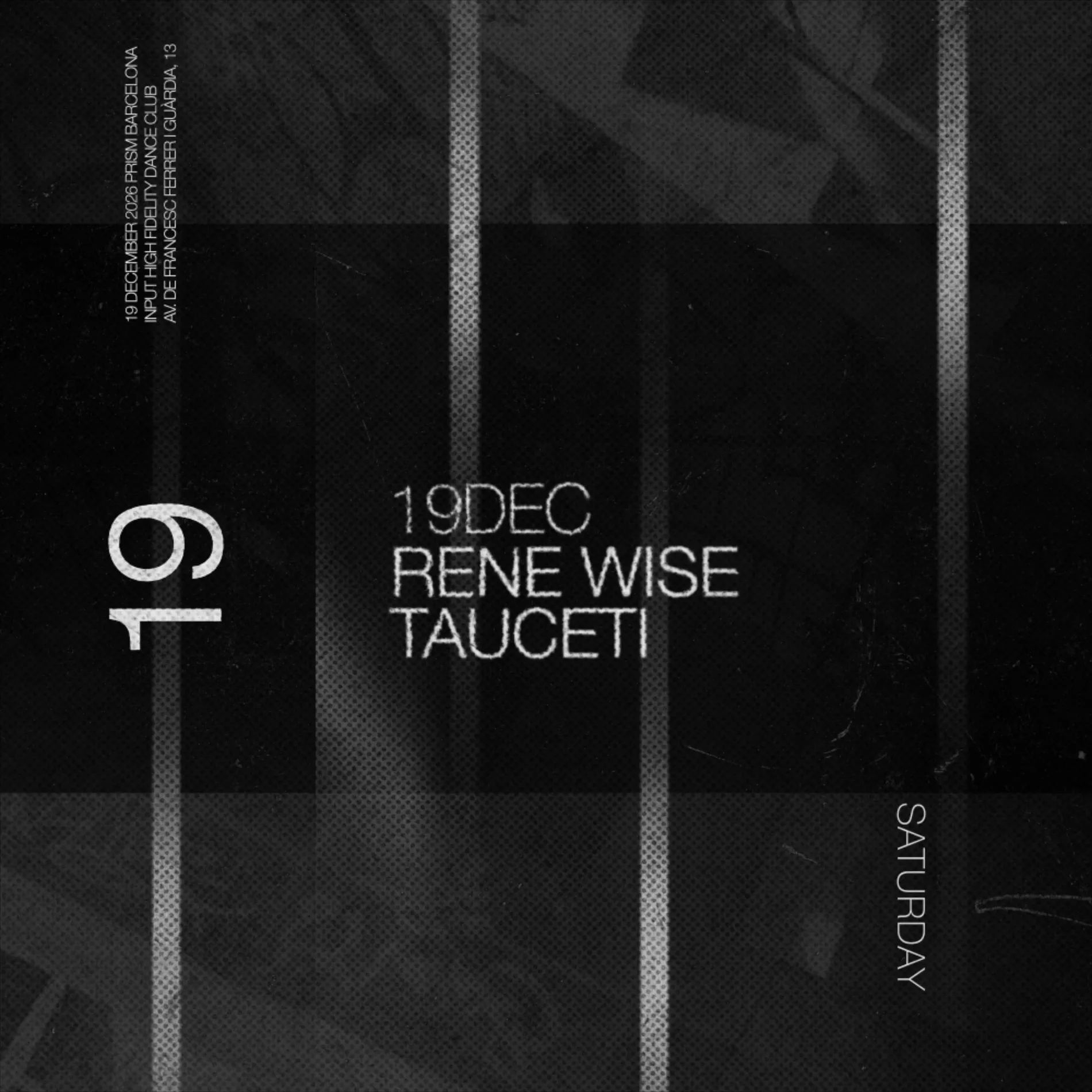 Rene Wise y Tauceti cierran el 19 de diciembre en INPUT