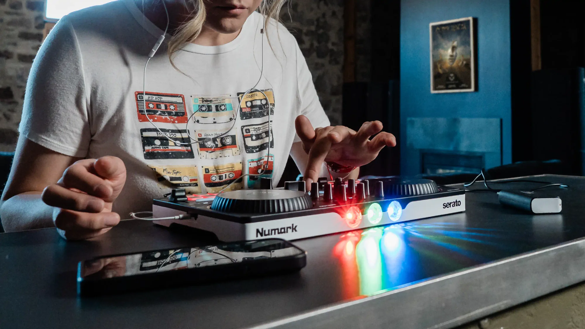 Bluetooth control and mobile compatibility are central to Numark’s entry-level pitch. Credit: Numark.