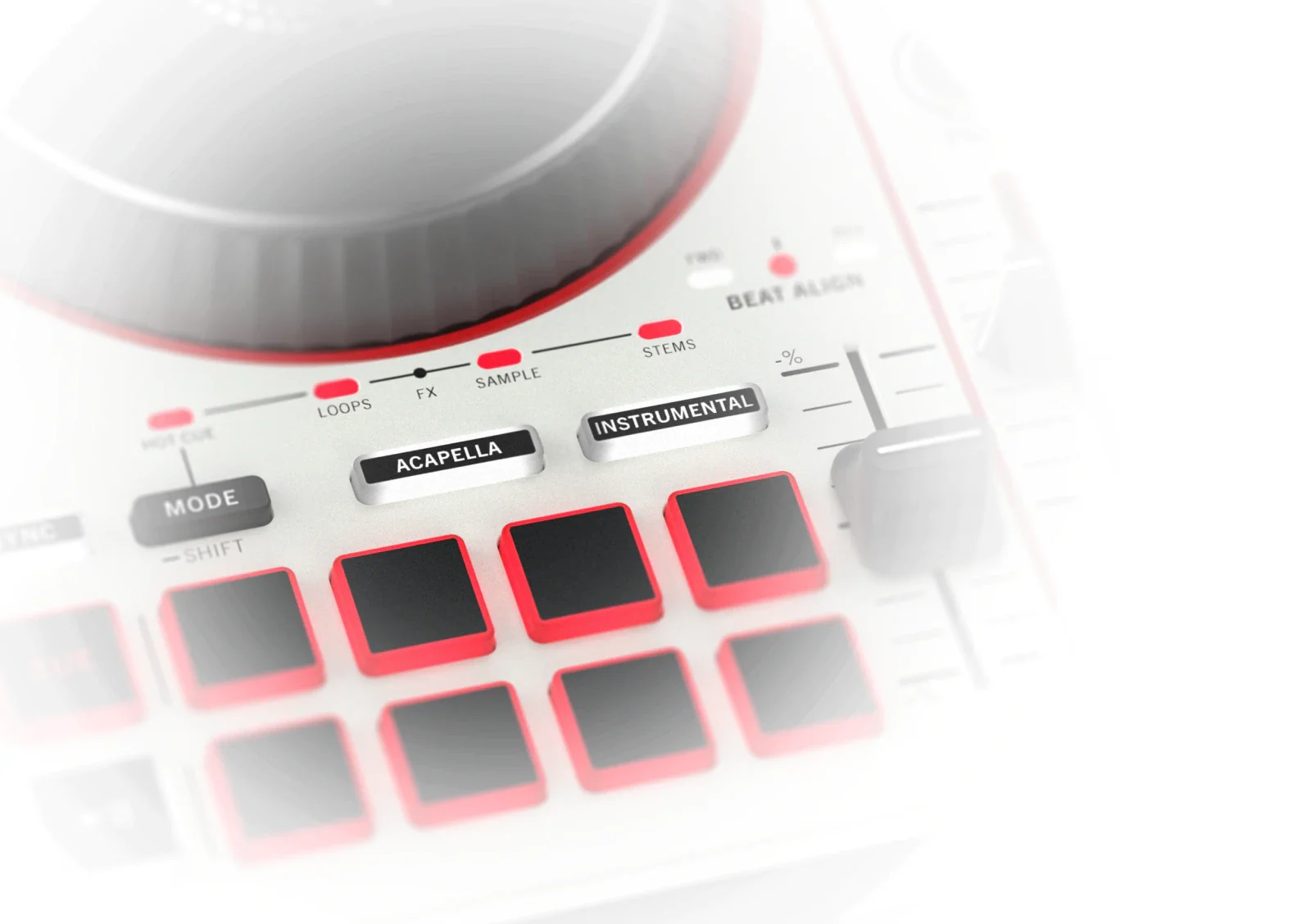 Party Mix III doubles the pad count of the previous model and adds direct stems functions. Credit: Numark.