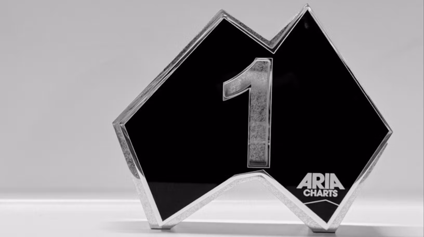 Black ARIA Charts number-one trophy used to illustrate the new rules barring wholly AI-generated music from Australia’s official charts.