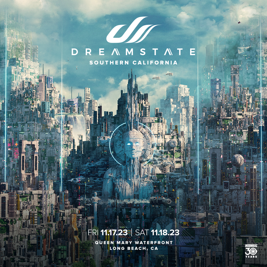 Dreamstate nutzt die Queen Mary Waterfront in Long Beach erneut für die Ausgabe 2026. Artwork: Dreamstate / Insomniac.