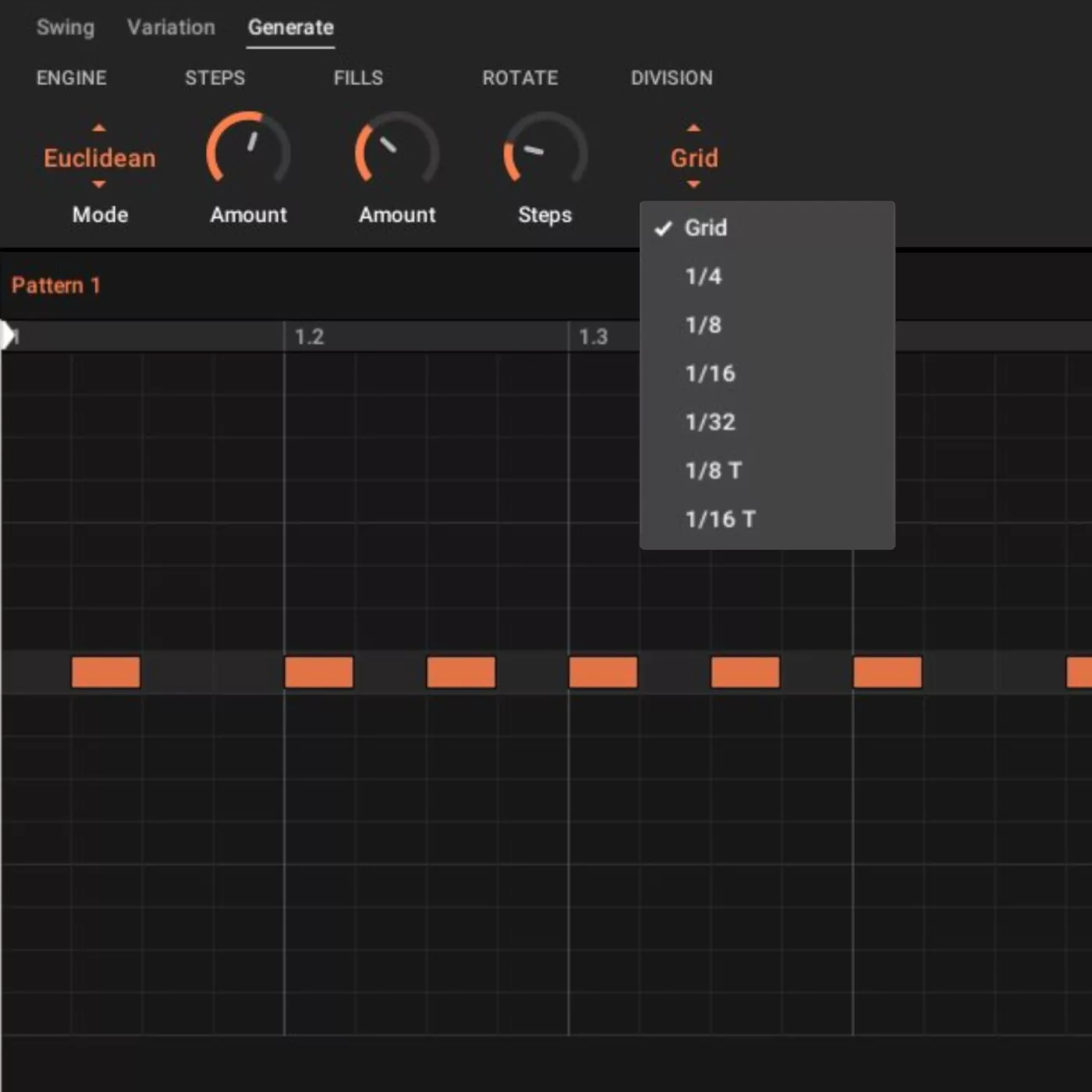 Der neue euklidische Generator verteilt Steps über einen Zyklus und lässt sich während des laufenden Loops verändern.