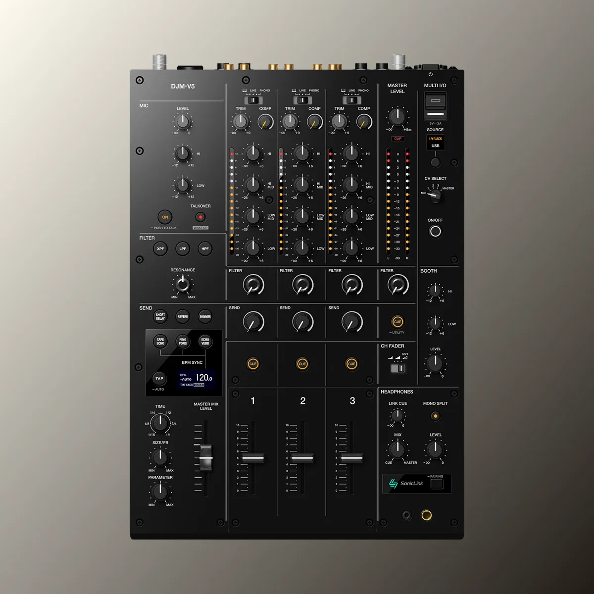AlphaTheta DJM-V5 im Review: drei Kanäle mit V10-DNA produktansicht 1
