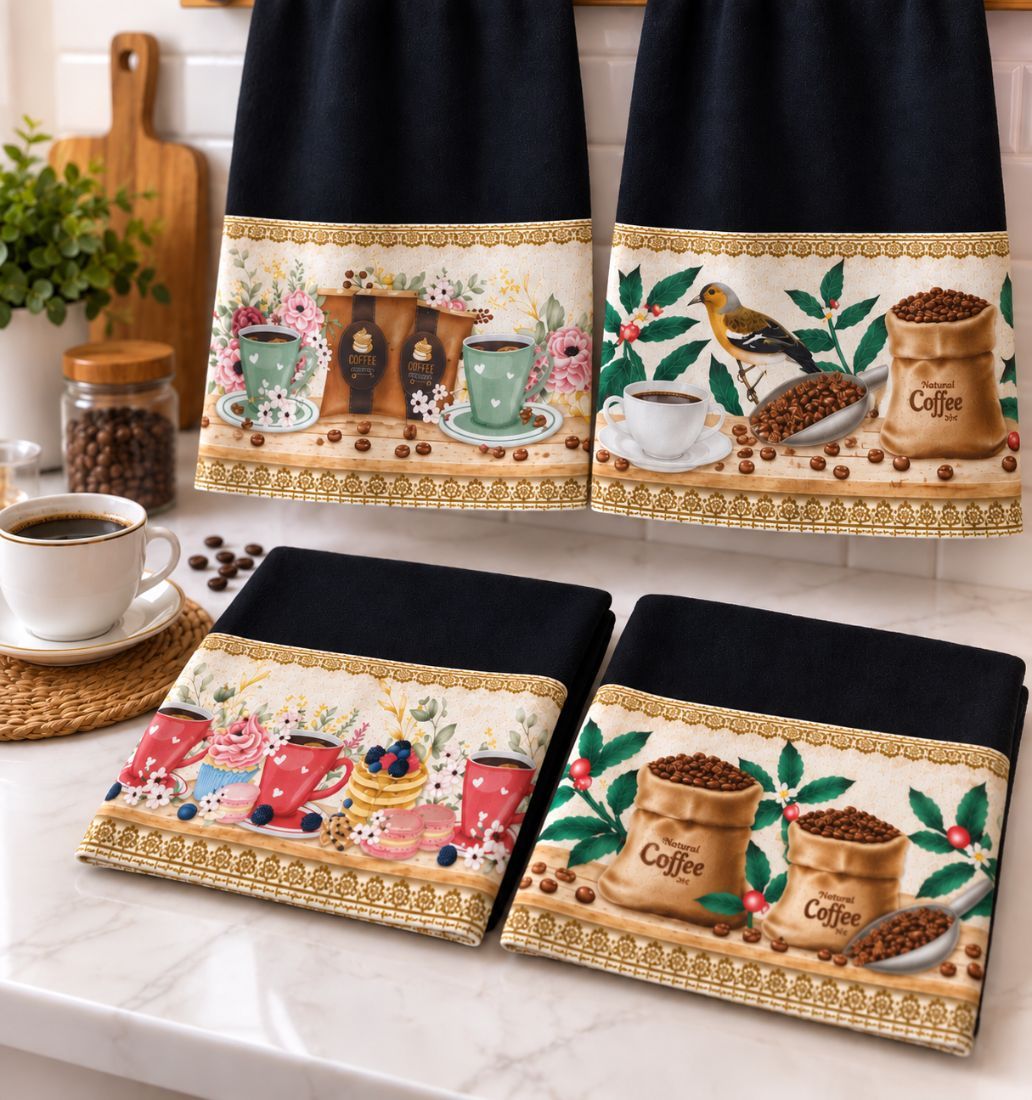 Pano de prato Grãos de café · 100% algodão