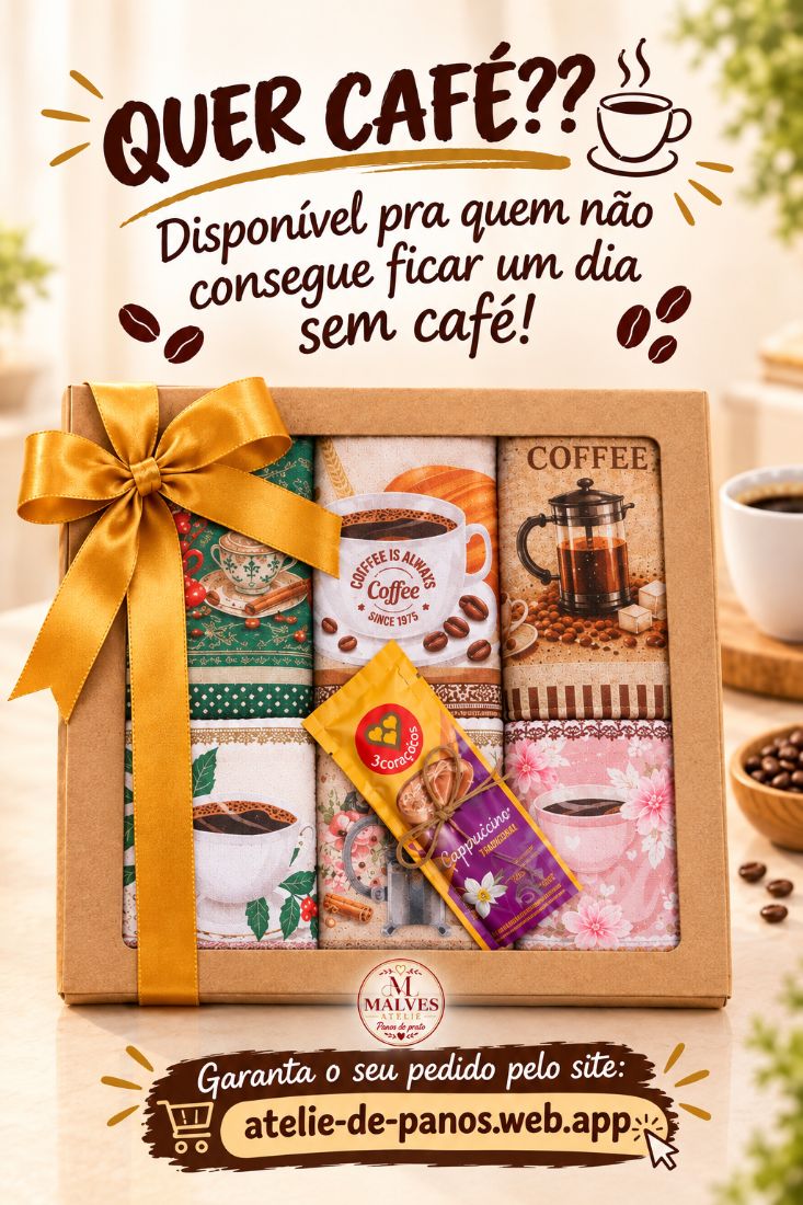 Kit presente — Café · 100% algodão