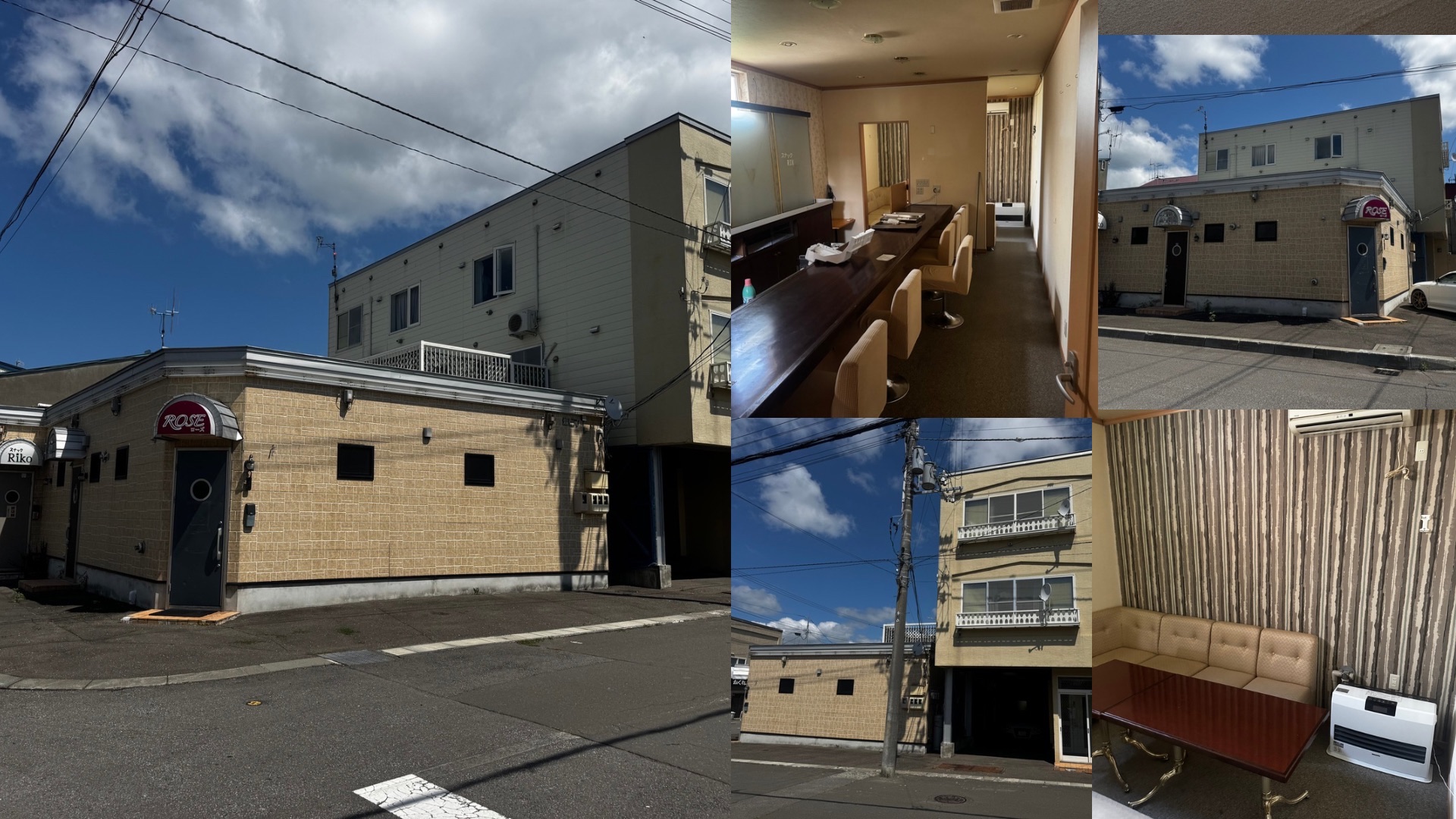 【店舗+駐車場+車庫+住宅】スナック居​抜き３店舗併設！​事業・副収入・住まいが​一つに​集約された​一頭丸ごと​一括物件(賃貸・売買)