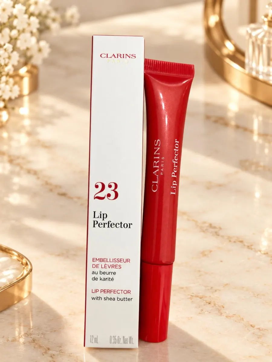 Clarins, Lip-Perfector, Lip & Cheek Balm 2 in 1, 23, Pomegranate Glow, 12 ml