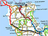 Black line: Railway line.
    Red line : By road.