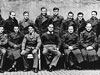 Bader in the middle at Colditz Castle in captivity..