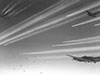 USAAF B17 bomber stream flying very high with condensation trails showing.