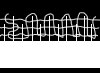 Wall with barbed wire on the top.