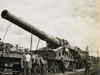 Railway gun arriving on its wheels.