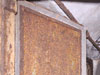 The rubber gas seal around a door.