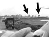 A Meteor crashed at RAF Langar and in the background of the photo, you can see the two Braithwaite water towers.