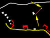 The red line is the tunnel.