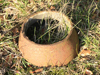 A metal pipe collar.