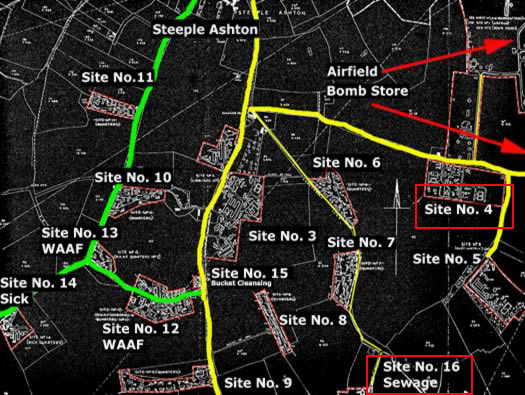 RAF Keevil, Wiltshire. Dispersed Sites Site No.4 (Communal No.2) & Site No.16 (Sewage Disposal)