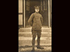 An RFC airman at Netheravon outside his quarters.