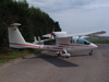 A very modern aeroplane at Old Sarum..