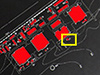 Three double hangars and one single ARS Aircraft Repair Shed. Yellow square is the camera Obscura.