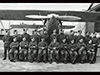 RAF Officers and men outside a hangar at RAF Old Sarum.