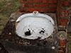Here we have a bucket emptying platform. Its a place where an Elsan bucket can be tipped (emptied) and then placed over the right hand side and the flush pulled and the bucket is cleaned out. We found this actually on one of the dispersed sites here this last visit in Feb 2015.